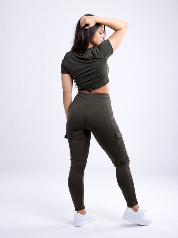 High-Waisted Tactical Leggings w Cargo Pockets