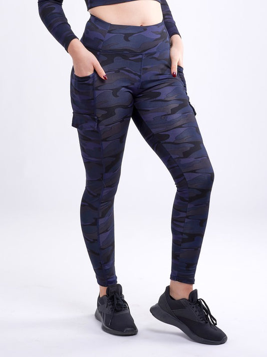 High-Waisted Tactical Leggings w Cargo Pockets