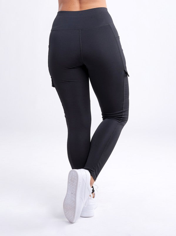 High-Waisted Tactical Leggings w Cargo Pockets