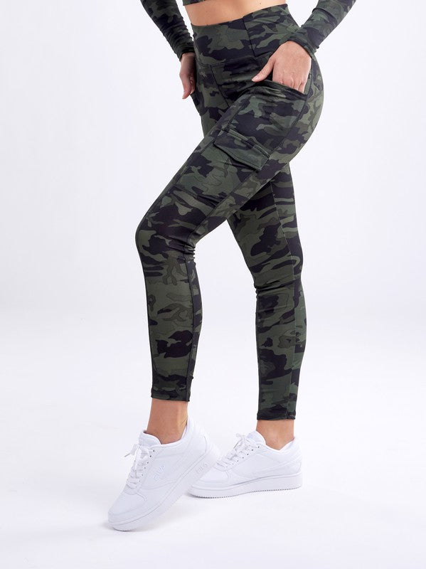 High-Waisted Tactical Leggings w Cargo Pockets