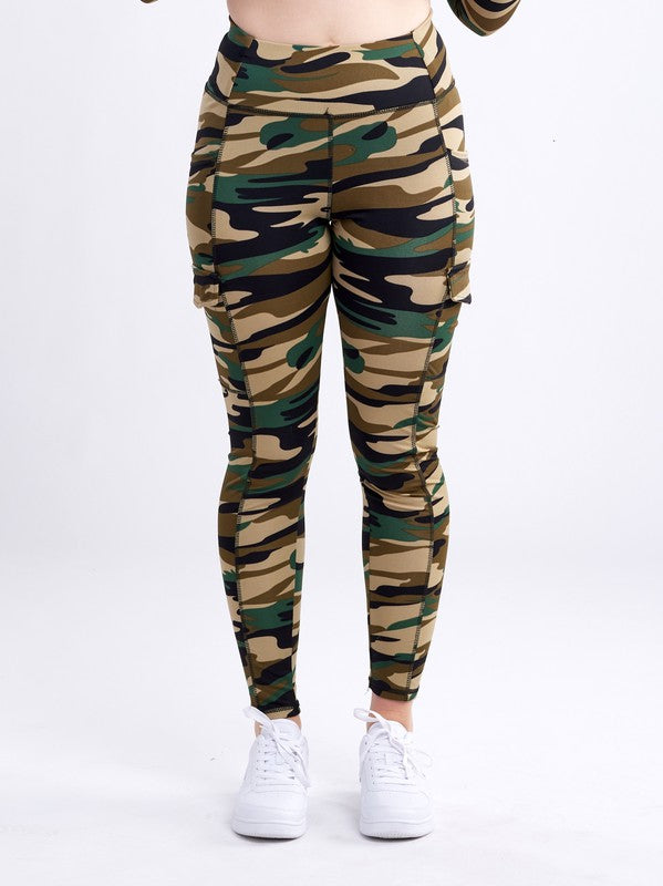 High-Waisted Tactical Leggings w Cargo Pockets