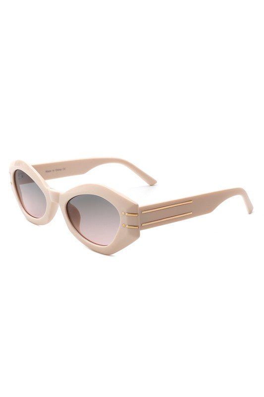 Geometric Oval Slim Fashion Round Sunglasses