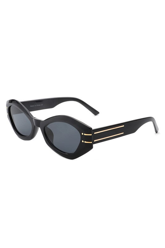 Geometric Oval Slim Fashion Round Sunglasses