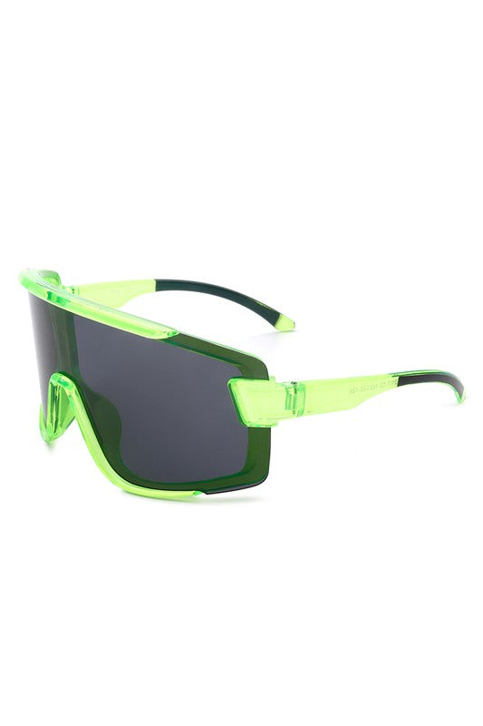 Oversize Sporty Square Chunky Shield Sunglasses