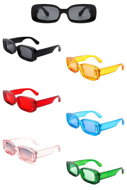 Rectangle Narrow Retro 90s Square Sunglasses