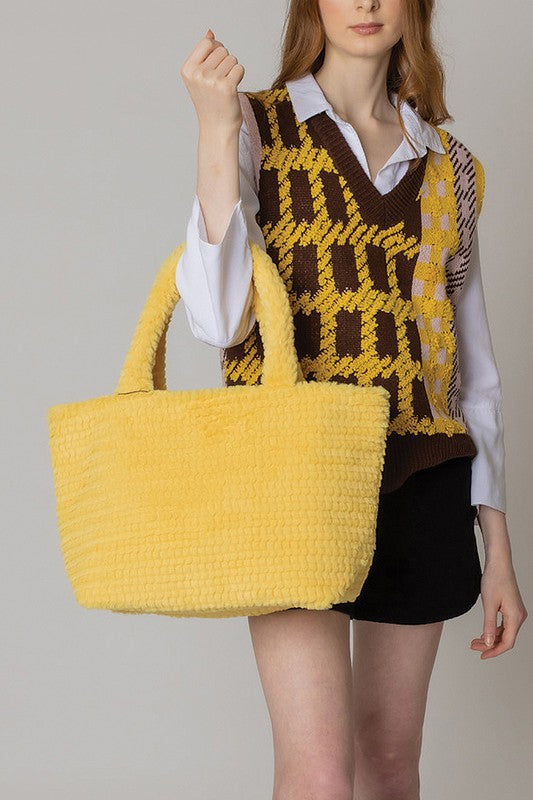 Large Fuzzy Tote Bag