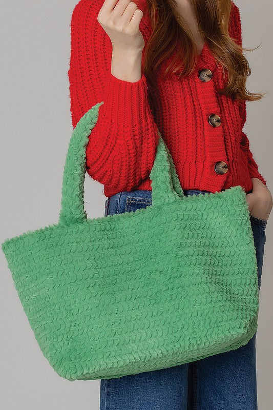 Large Fuzzy Tote Bag