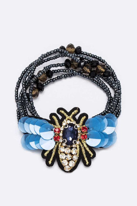 Queen Bee Beaded Convertible Bracelet Scrunchy