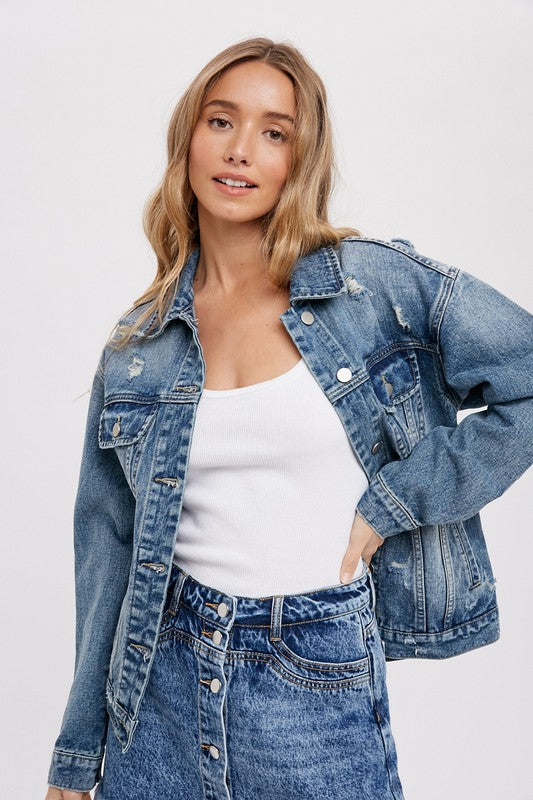 DISTRESSED DENIM JACKET