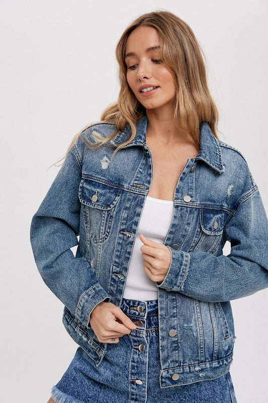 DISTRESSED DENIM JACKET