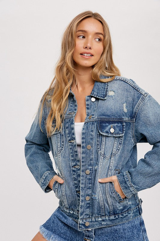 DISTRESSED DENIM JACKET