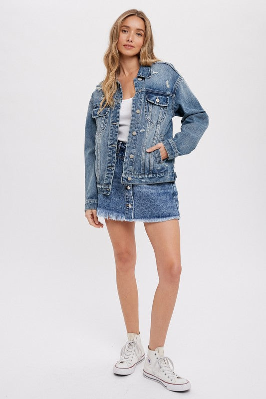 DISTRESSED DENIM JACKET