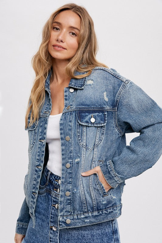 DISTRESSED DENIM JACKET