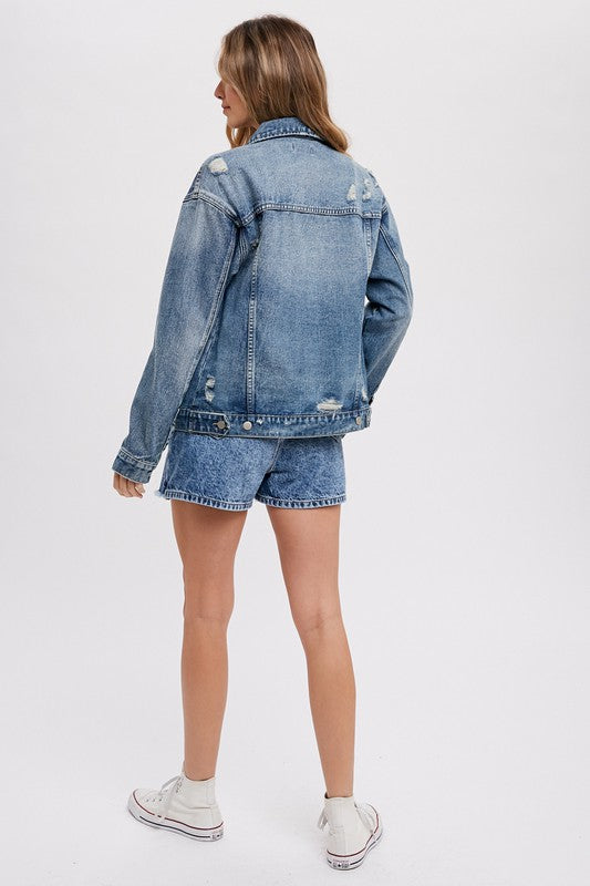 DISTRESSED DENIM JACKET