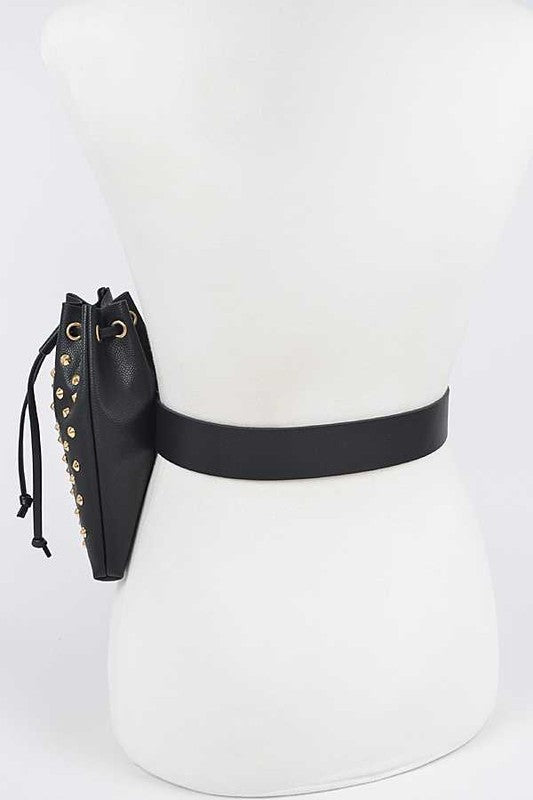 Studded Pouch Fashion Belt Set