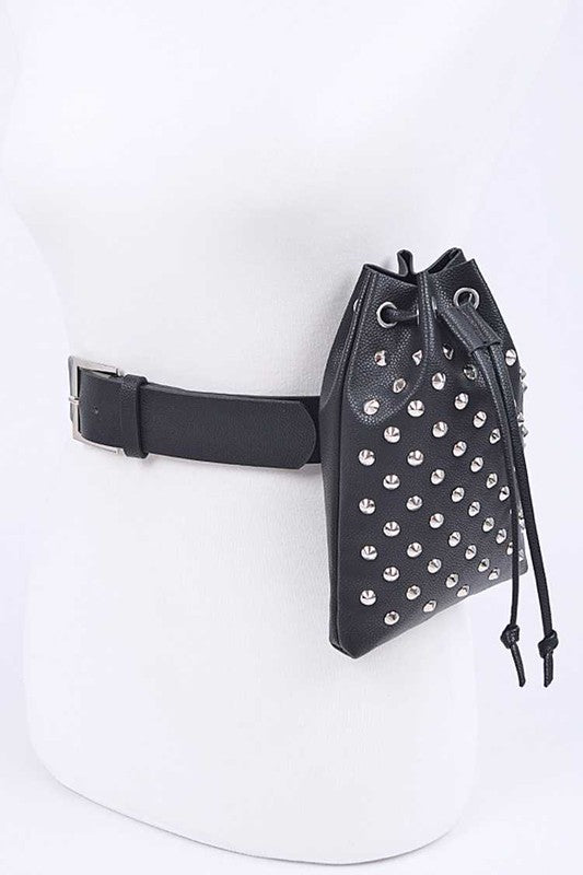 Studded Pouch Fashion Belt Set