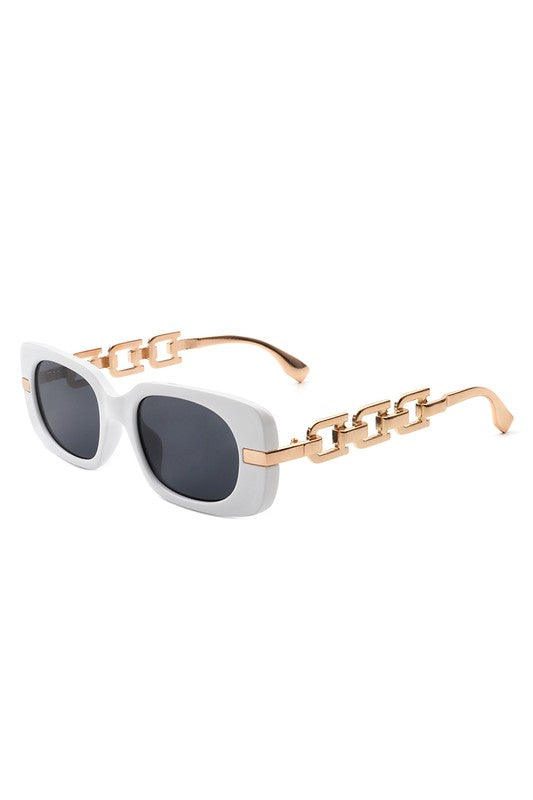 Square Chic Chain Link Design Fashion Sunglasses