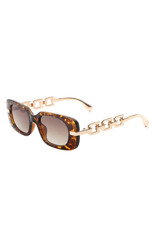 Square Chic Chain Link Design Fashion Sunglasses