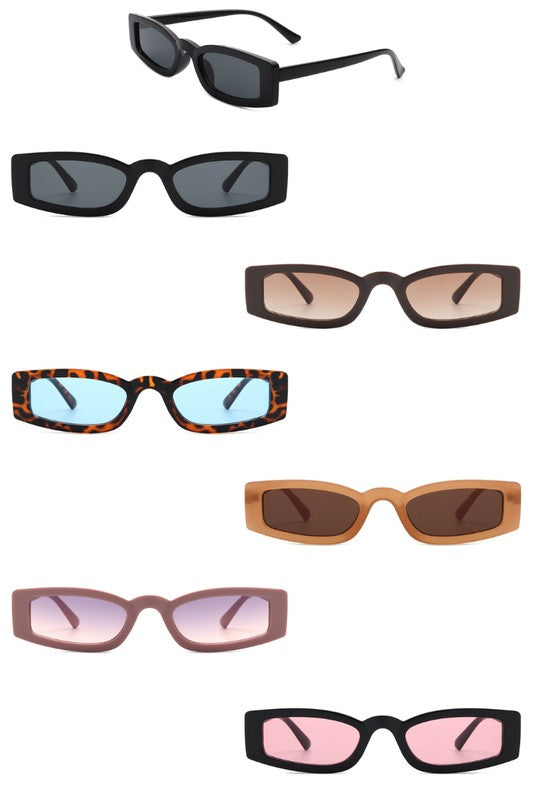 Rectangle Slim Retro Square Sunglasses