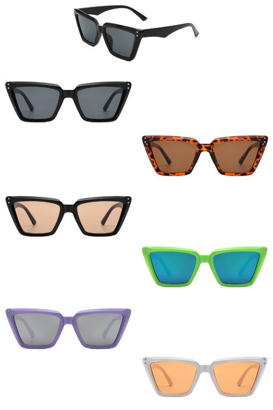 Square Retro Flat Top Cat Eye Sunglasses