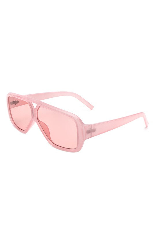 Oversize Square Retro Double Bridge Sunglasses