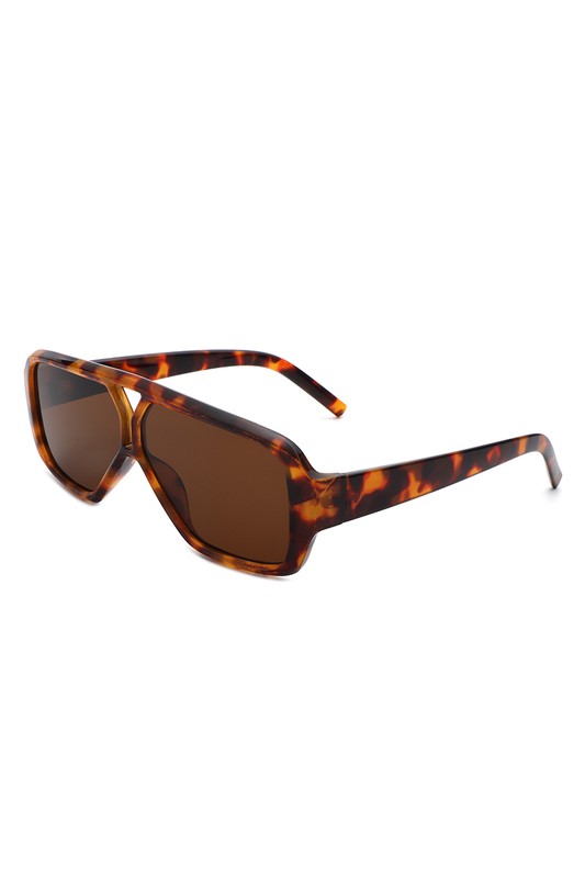 Oversize Square Retro Double Bridge Sunglasses