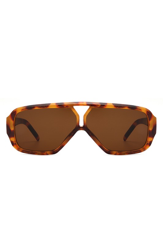 Oversize Square Retro Double Bridge Sunglasses