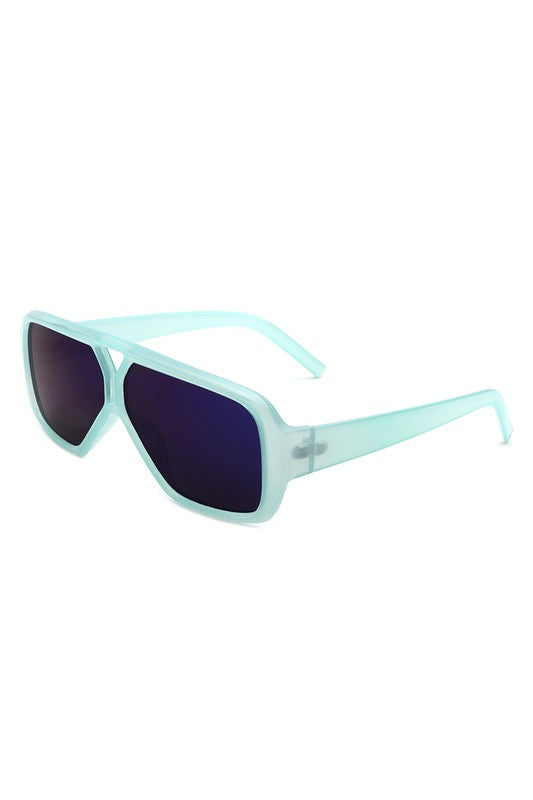 Oversize Square Retro Double Bridge Sunglasses