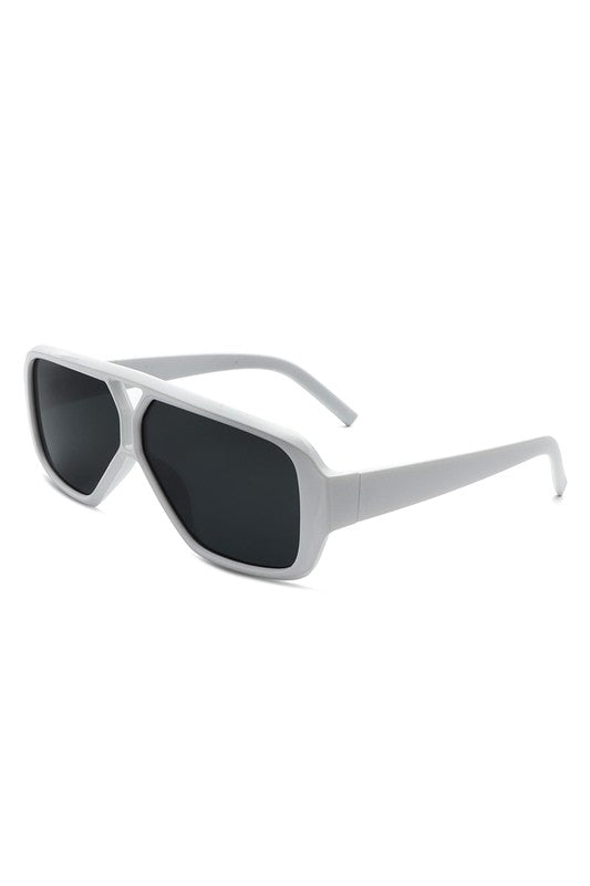 Oversize Square Retro Double Bridge Sunglasses