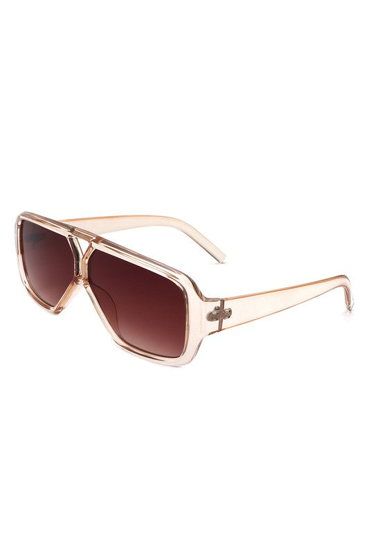 Oversize Square Retro Double Bridge Sunglasses