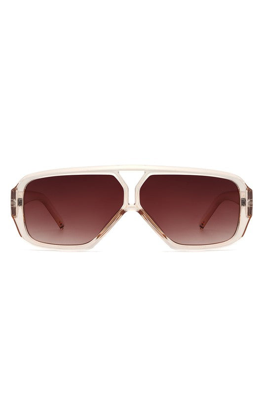 Oversize Square Retro Double Bridge Sunglasses