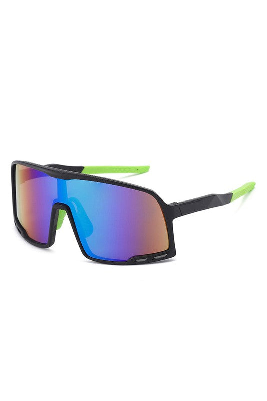 Square Oversize Sport Wrap Around Sunglasses