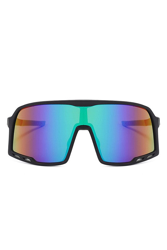 Square Oversize Sport Wrap Around Sunglasses