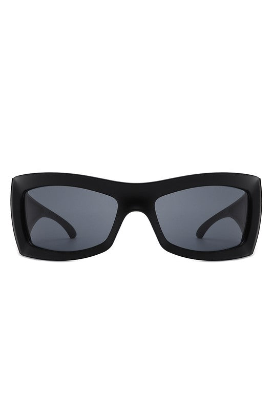 Square Retro Chunky Wrap Around Sunglasses