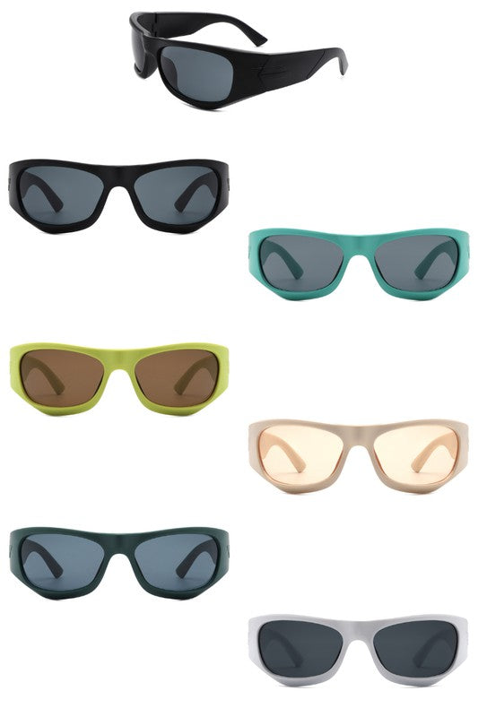 Geometric Wrap Around Fashion Square Sunglasses