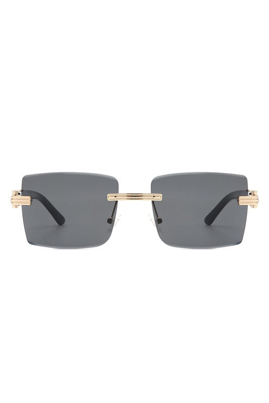 Rimless Square Retro Tinted Fashion Sunglasses