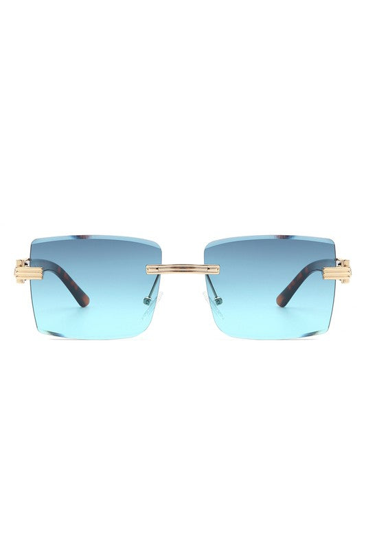 Rimless Square Retro Tinted Fashion Sunglasses