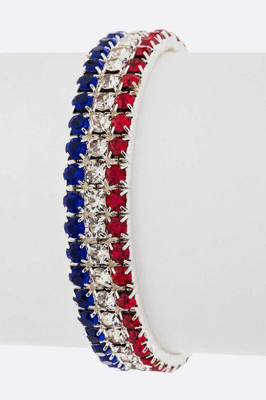 Americana Stretch Rhinestone Bracelet