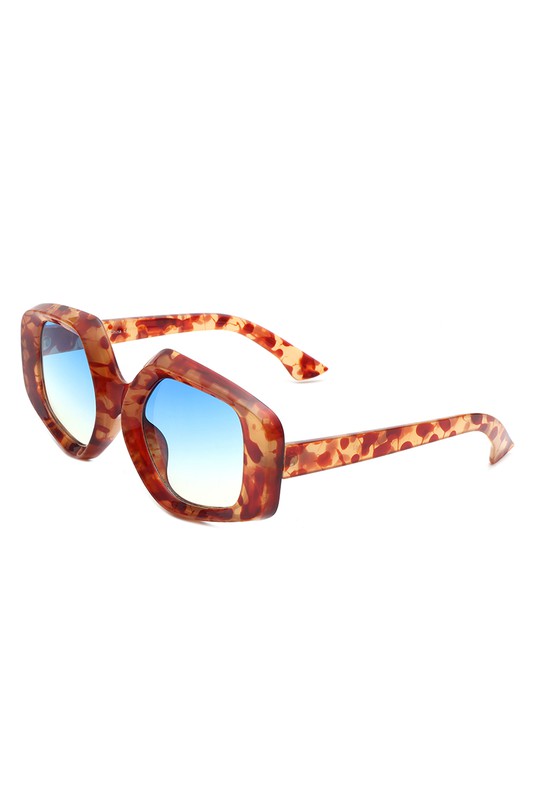 Oversize Geometric Fashion Flat Top Sunglasses