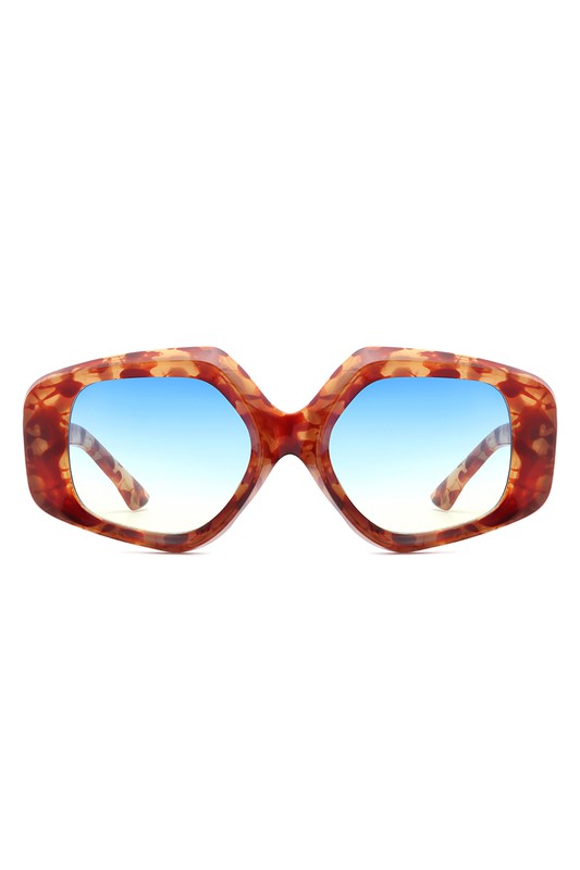 Oversize Geometric Fashion Flat Top Sunglasses