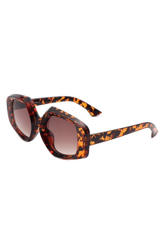 Oversize Geometric Fashion Flat Top Sunglasses