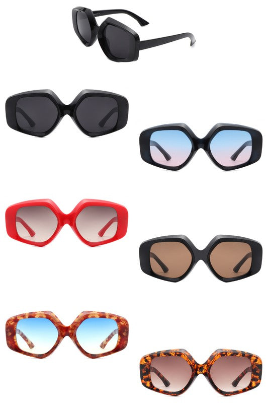 Oversize Geometric Fashion Flat Top Sunglasses