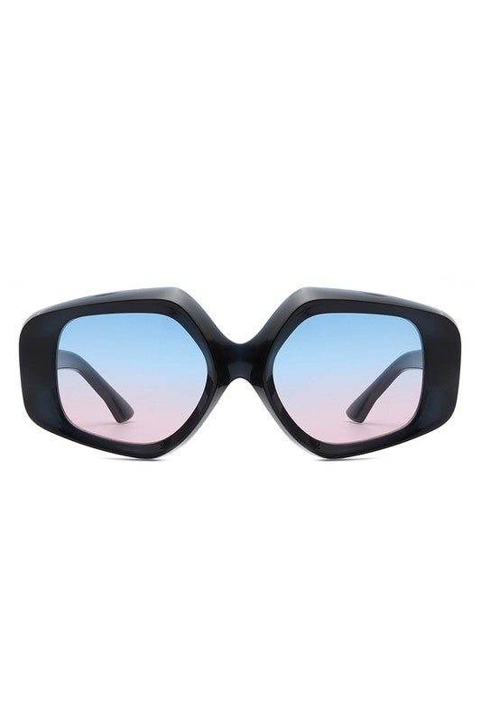 Oversize Geometric Fashion Flat Top Sunglasses