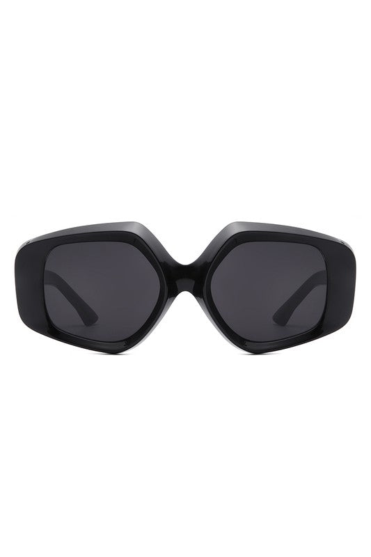 Oversize Geometric Fashion Flat Top Sunglasses