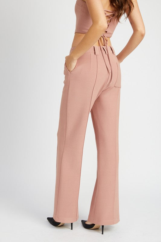 FRONT SEAM PANTS WITH SINGLE POCKET