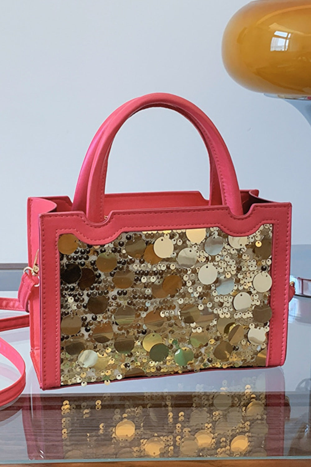 PU Leather Sequin Handbag