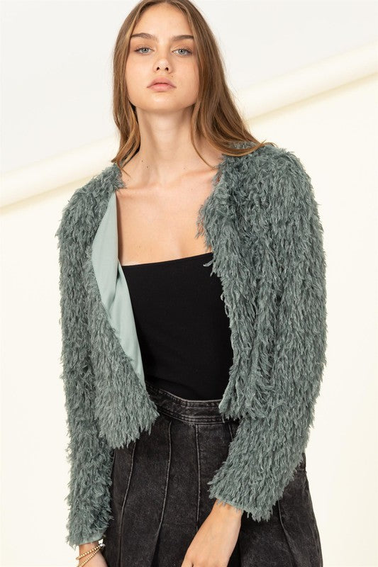 ESSENTIAL BEAUTY CROPPED FUR JACKET