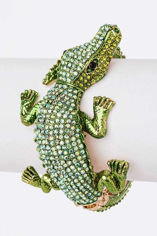 Crocodile Crystal Statment Bangle