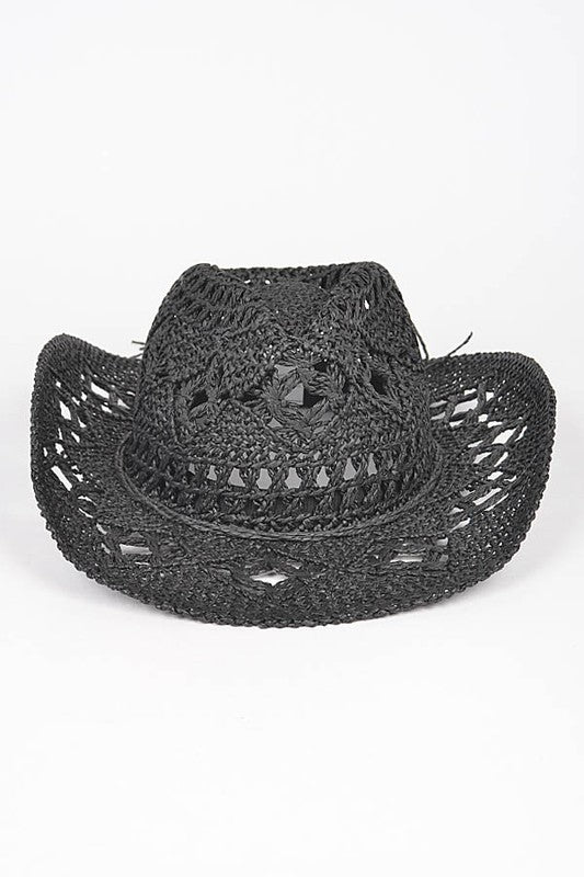 Crochet Straw Cowboy Hat