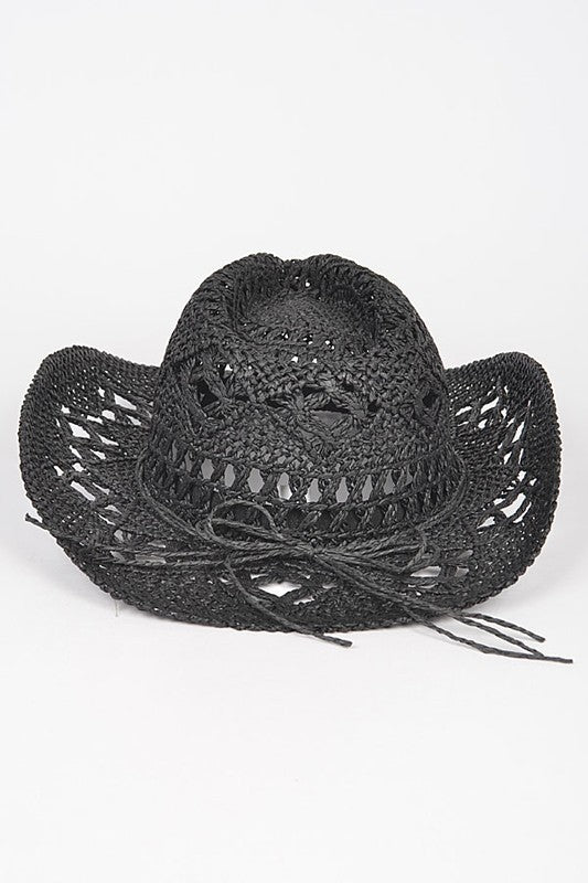 Crochet Straw Cowboy Hat